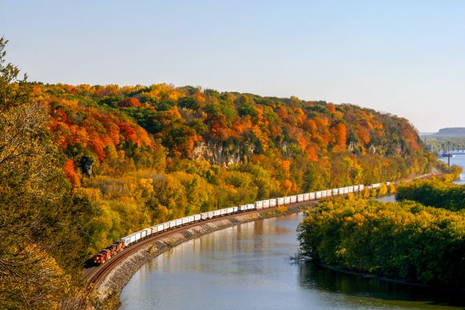 A BNSF train operating on the Aurora Subdivision &ndash; photo taken by Robert J. Della-Pietra 