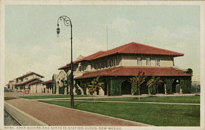 Postcard of Clovis&rsquo; Harvey House, the Gran Quivira. 