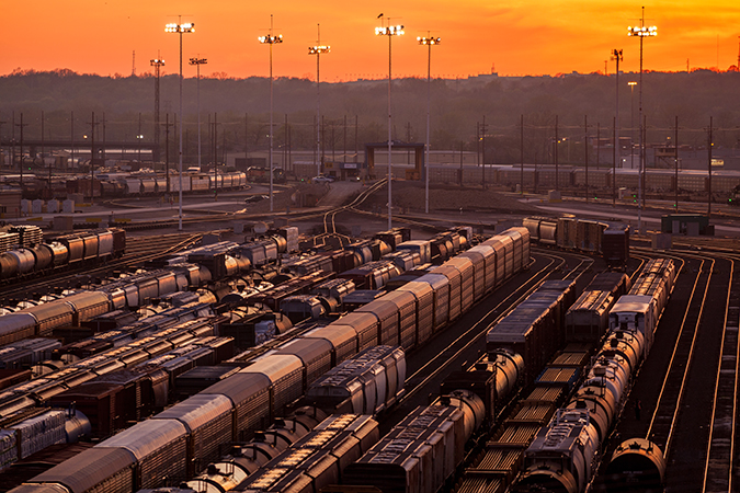 BNSF&rsquo;s hump yard at Argentine in Kansas City, Kansas.