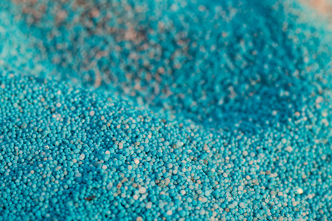 Fertilizer in its dry form. 