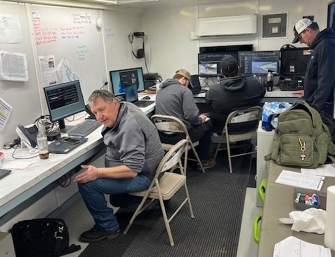 BNSF team members coordinate the response from a mobile command center.