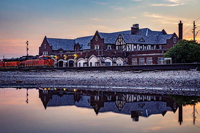 Depot reflection in Newton, Kansas. Photo by Mark Alexander. Depot reflection in Newton, Kansas. Photo by Mark Alexander.