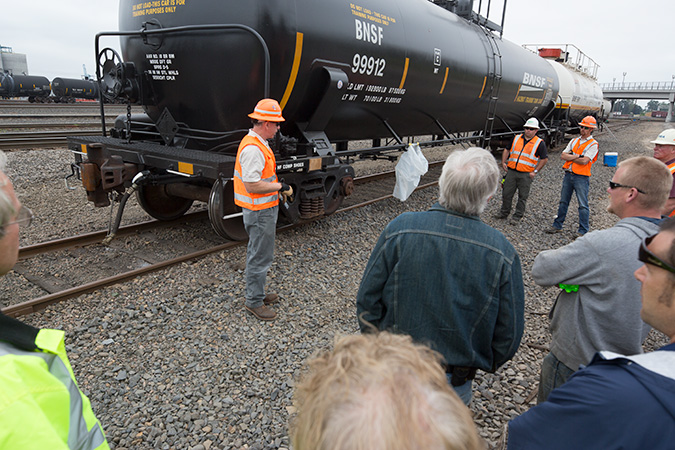 Pat Brady leads a hazmat training exercise. Pat Brady leads a hazmat training exercise.