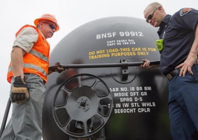 Brady explains tank car components. Brady explains tank car components.