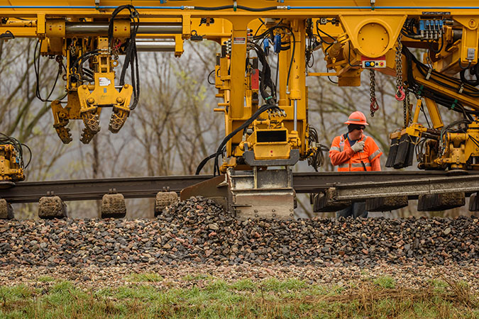 Raising track reduces chances for a washout.