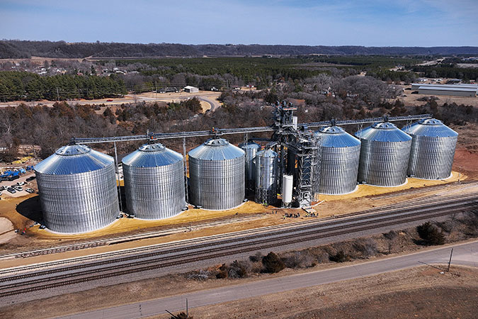 The new grain facility includes upright grain storage space for 3.9 million bushels. 